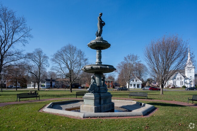 This fountain stands in the middle of the Common in West Brookfield.