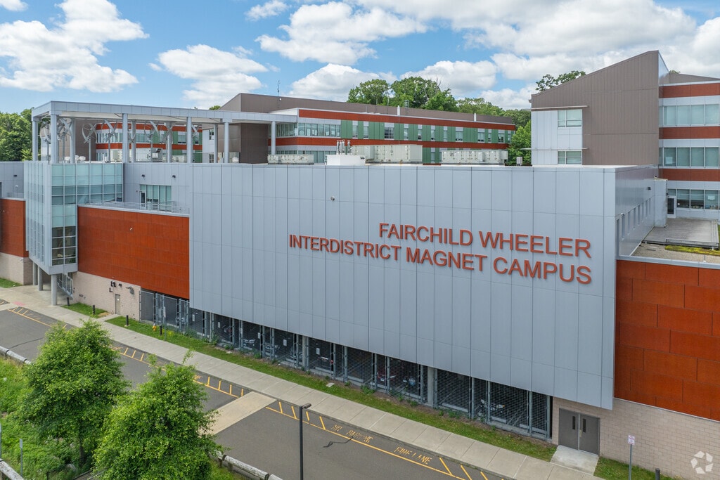 Fairchild Wheeler Interdistrict Magnet High School at 840 Old Town Rd, Bridgeport, CT 06606.
