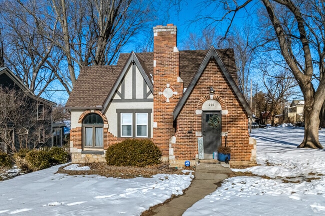 Some Tudor homes set on shaded corner lots may have off street parking.