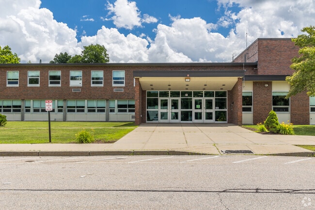 Main entrance at North Smithfield High School.
