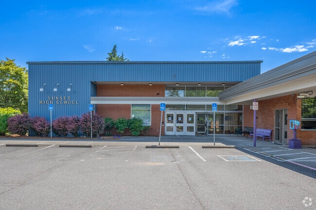 Sunset High School serves students in the Cedar mill neighborhood of West Haven-Sylvan.