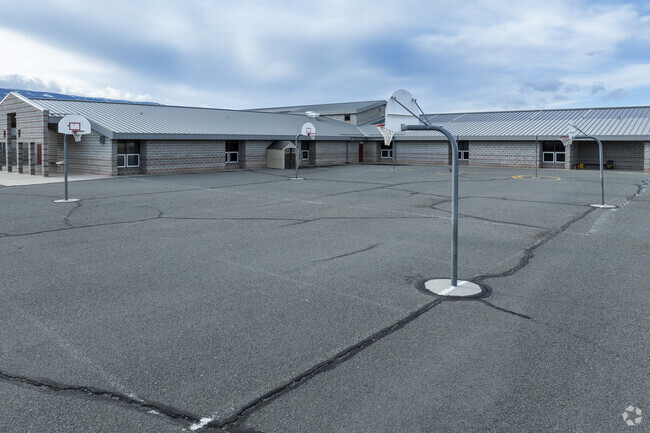 Double Diamond Elementary School has two full basketball courts.