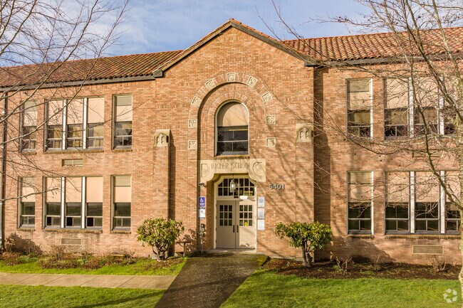 A main entryway to Rigler Elementary School.
