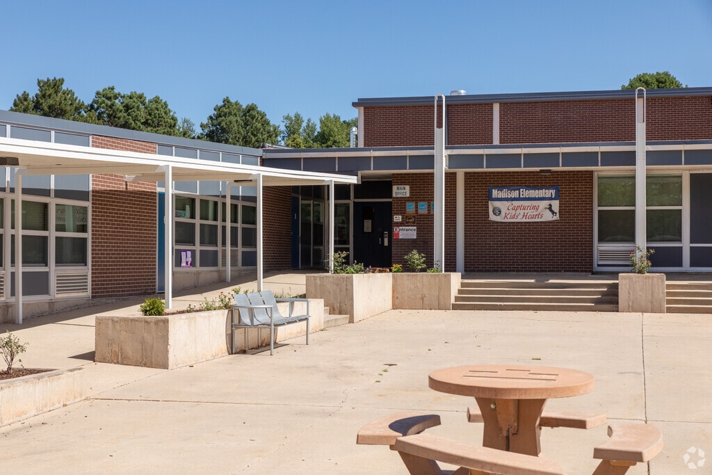 Madison Elementary School students can enjoy a meal at the picnic table in Village Seven.