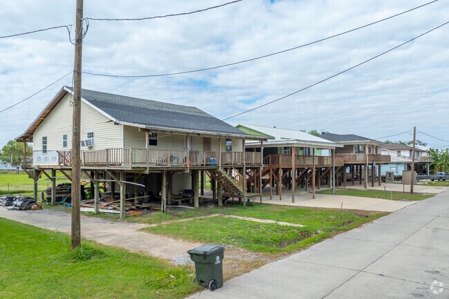 Stilt homes are the most common housing style in Chauvin to protect homes from flooding.