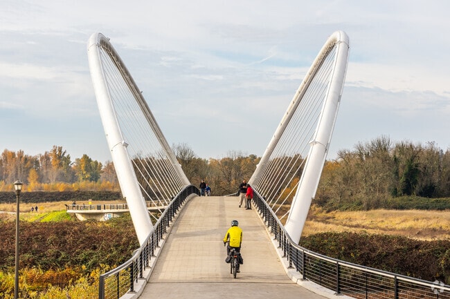The Peter Courtney Minto Island Bridge connects residents to miles of trails.