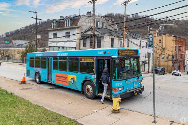 There are PRT bus stops all throughout West End.