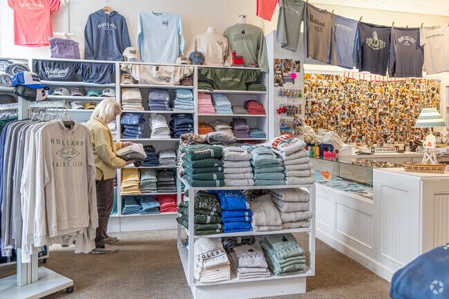 Harbor Wear offers casual resort clothing to shoppers from the Rosa Parks Green neighborhood.