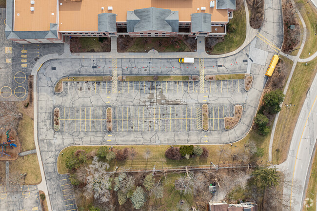 A top down view of the Dixon Elementary School entrance area.