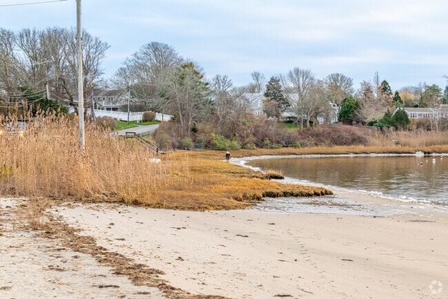 Oyster Pond offers a small beach and boating on the east side.
