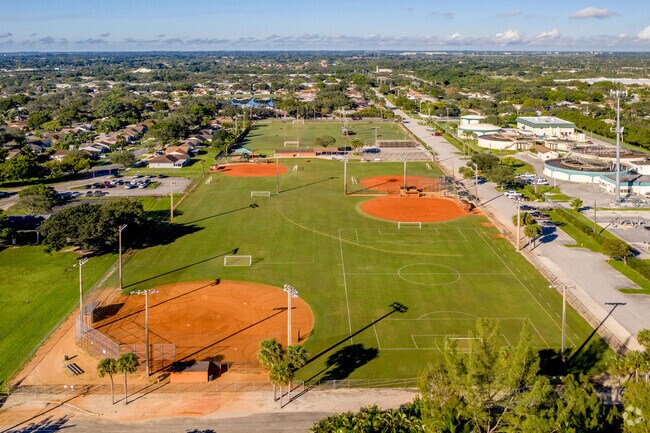 Bird's eye view of Bill Lips Sports Complex in Cooper City, FL.
