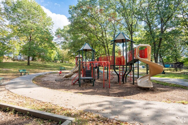 The play park at the top of a trail  at the Francis Martini Shell Park in Hyde Park.