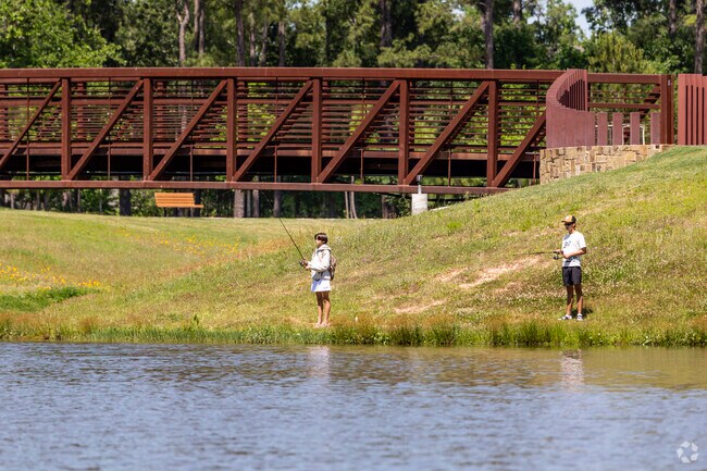 Residents can cast a line at one of Wood Forest's many parks.