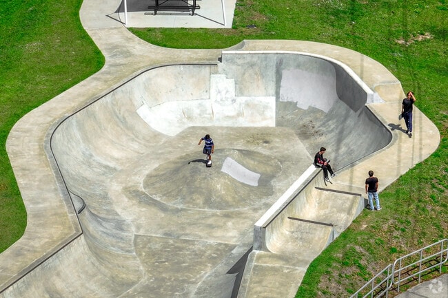 Local youth love the large Winter Haven Skate Park to practice their boarding skills.