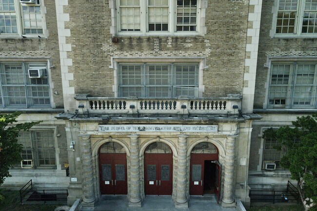Overhead view of High School of Telecommunication Arts and Technology.
