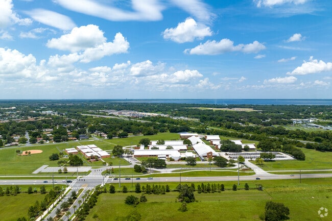 Aaerial of Neptune Middle School in Neo City.