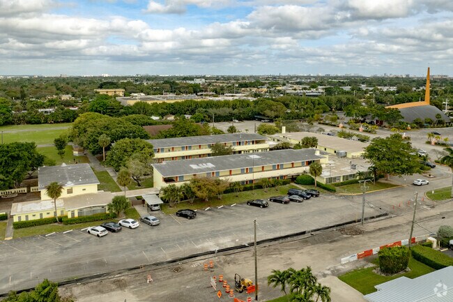 A look down at Somerset Academy Village Charter Middle School in Wilton Manors, FL.