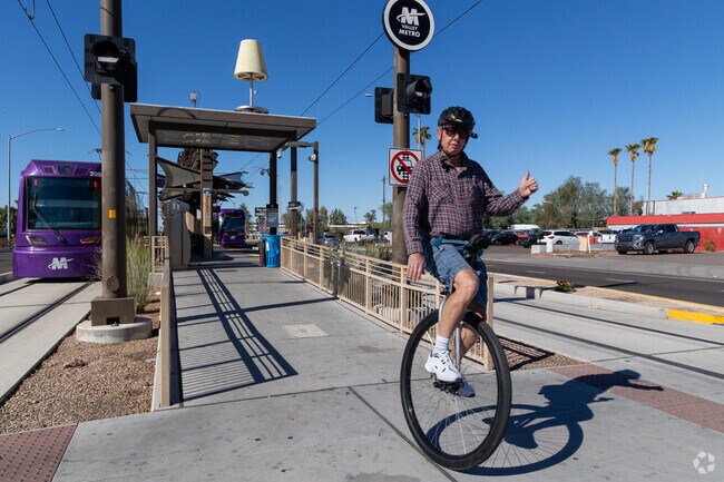 Central Mesa has paved sidewalks and crosswalks for residents to get around easily.