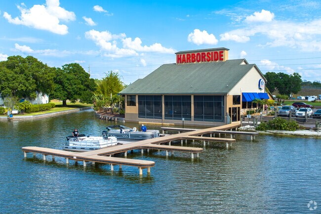 Harborside serves surf and turf meals to patrons overlooking Lake Shipp.