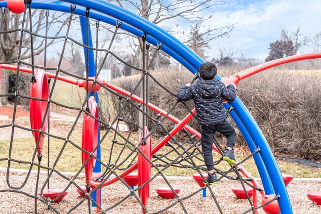 Kids in Schiller Park will love climbing the ropes on the playground at Kennedy Park.
