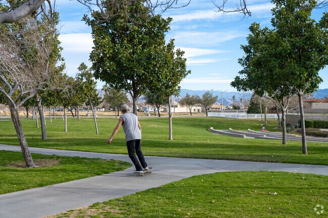 Hesperia Civic Park brings skaters to enjoy the beautiful scenery.