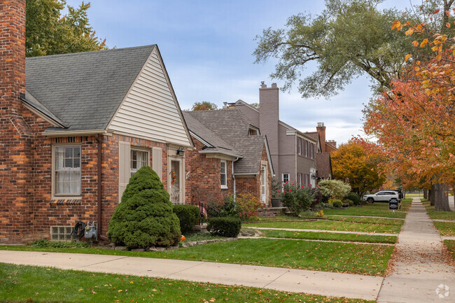 Tree lined streets are seen all throughout the residential streets in Grosse Pointe Farms.