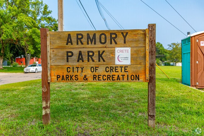 Armory Park sign welcomes visitors to the sports fields.
