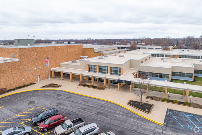 Griffith Middle School has multiple entrances.