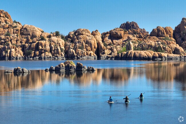The scenic Watson Lake in Prescott is surrounded by granite rock formations.