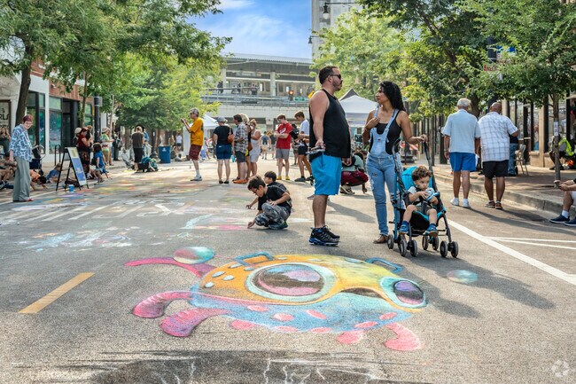 View incredible chalk art at the family friendly Chalk Howard Street event.