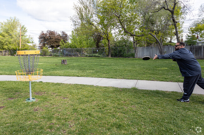Scera Park offers Frisbee Golf and is located near the Windsor neighborhood.