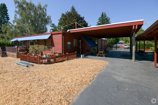 Outside of classrooms shown at West Hills Montessori School.