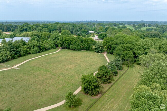 Aerial view of the walking trail at Two Rivers Park