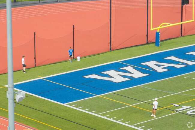Students practicing on the field at Wallkill Senior High School.