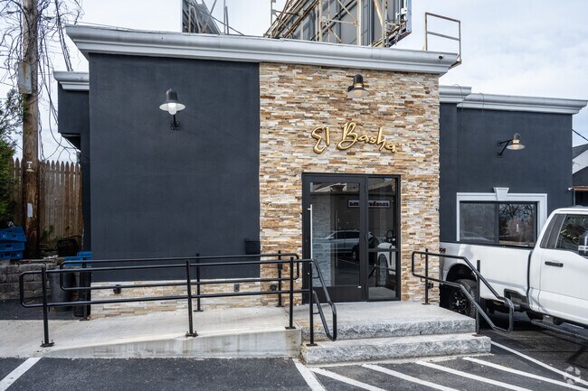 This is the entrance to El Basha Restaurant in Worcester.