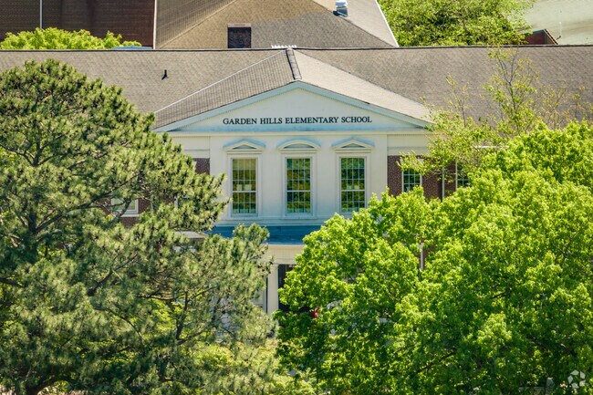 The historic Garden Hills Elementary School in the Garden Hills Neighborhood.