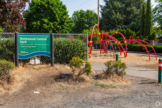 Rockwood Central Park welcomes visitors at its main entrance.