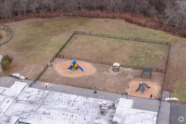 The playground at the Andrew B. Cushman Elementary School is modest but there is a park.