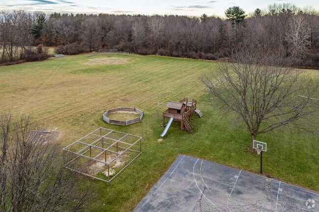 A small arrangement of athletic fields can be found behind Metro Baptist School.