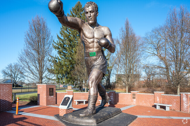 Get a picture with Rocky Marciano at Brockton High School in Clifton Heights.