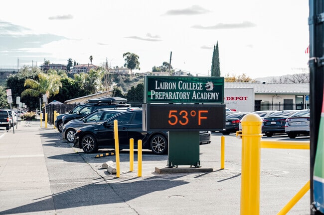 The signage of Lairon College Preparatory Academy in San Jose, California.