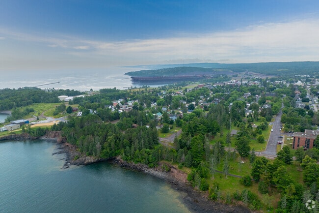 Neighborhoods in Two Harbors feature grid-style streets and lake views.