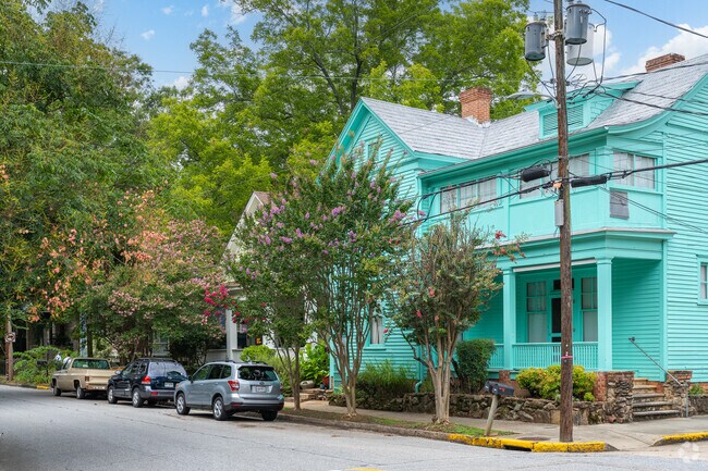 Vibrant colored homes can be found throughout the Cobbham community.