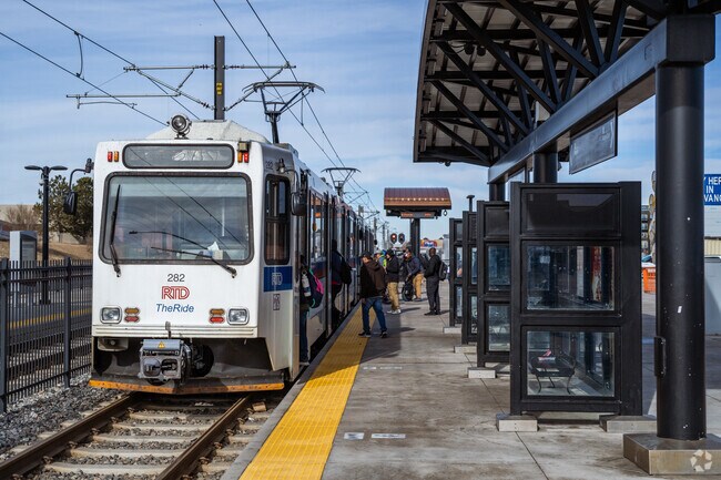 The 13th Ave RTD Station is just a mile west of Laredo Heights in Aurora, Colorado.