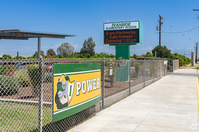 A lighted marquee outside Ivanhoe Elementary School helps to inform parents and students.