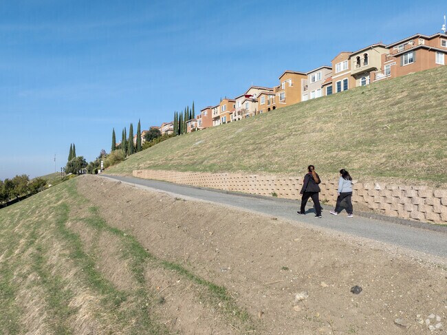 Scenic trail with stunning views of South San Jose from Communications Hill.