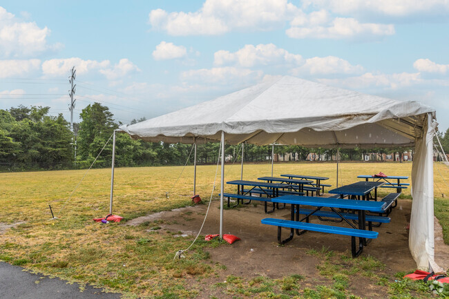 Lane Elementary School can bring out covered seating for lots of events.