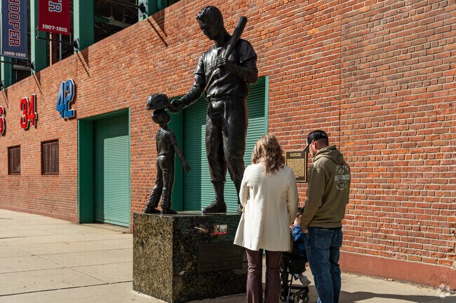 The iconic Ted Williams statue is a must see in Fenway.