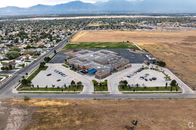 Falcon Ridge Elementary School sits at the base of the Oquirrh Mountains.