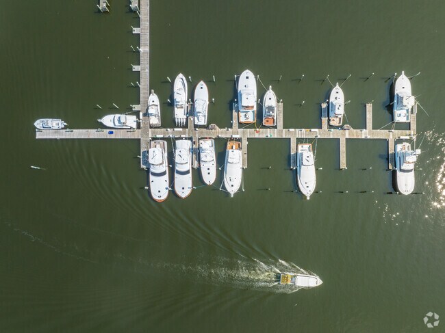 The Wanchese harbor is home to many fishing vessels.